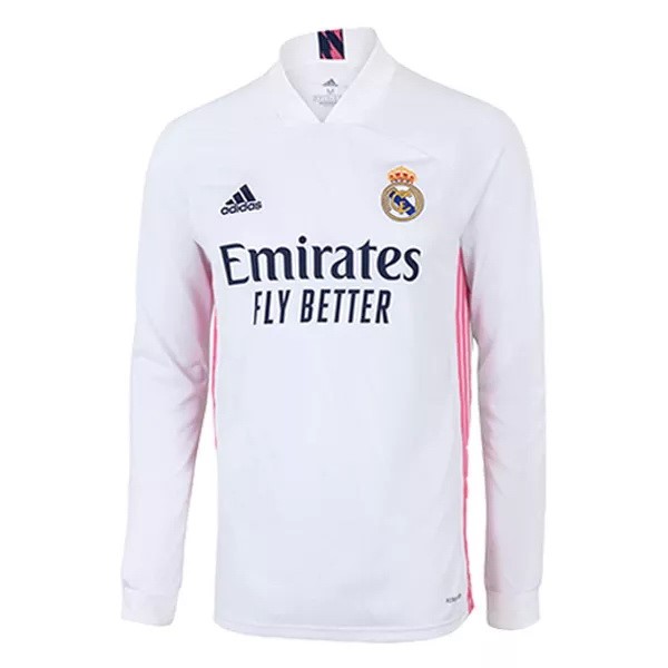 Tailandia Camiseta Real Madrid Primera Equipación ML 2020-2021 Blanco